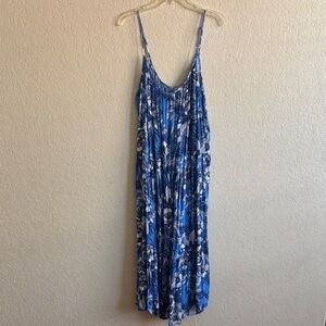 Como Vintage Blue and White Patterned XL Dress